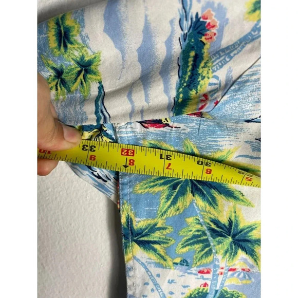Nautica Mens Hawaiian Summer Tropical Short Sleeve Button Down Stretch Shirt 3XL - Picture 5 of 8